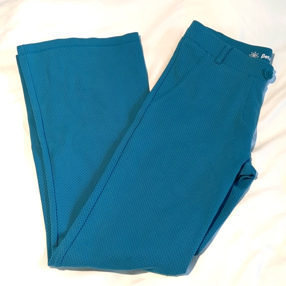 Betabrand teal/black dress pants